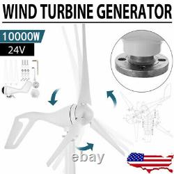 10000W Wind Turbine Generator DC 24V 3-Blades Horizontal Axis Wind Power