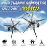 1000w 12v 24v 5 Bladea Home Wind Turbine Charge Generator+controller Horizontal