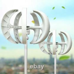 12/24V 600W 5-Blade Wind Turbine Generator Vertical Axis with Controller TOP