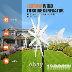 12000W Wind Turbine Generator Kit 8 Blades Windmill 24V Controller Quiet