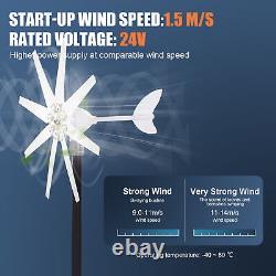 12000W Wind Turbine Generator Kit 8 Blades Windmill 24V Controller Quiet