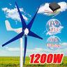 1200w 12/24v 3/5 Blades Wind Turbine Generator Charge Controller Horizontal Home