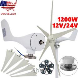 1200W 12V/24V Wind Generator Kit 5 Blades Wind Power Machine Windmill