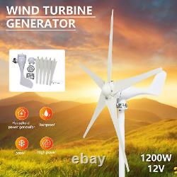 1200W 12V/24V Wind Generator Kit 5 Blades Wind Power Machine Windmill