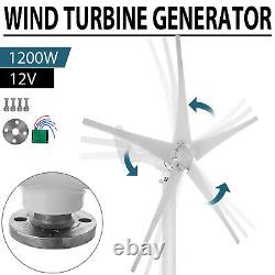 1200W 5 Blades Wind Turbine Generator DC 12V Charger Controller Home Power