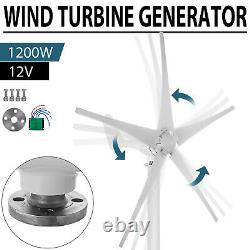 1200W DC 12V Hybrid Wind Turbine Generator 5 Blades Home Powe Generator Kit