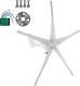 1200w Wind Turbine Generator Kit 5 Blades Windmill Dc 12/24v Charger Controller