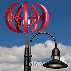 12V 4500W Wind Turbine Generator Lantern Vertical For Household Streetlight Red