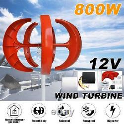 12V Charge Controller Winit 800W Max Power 5 Blades Wind Turbines Generator Red