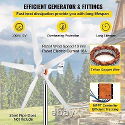 12V Wind Turbine Generator 300W-500W With Controller 5 Blades Small Wind Turbine