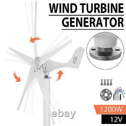 12V Wind Turbine Generator Kit Wind Power Generator 1200W with 5 Blades White US