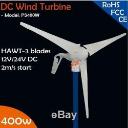 12V or 24VDC 3 Blades 400W Wind Turbine Generator with built-in Rectifier Module