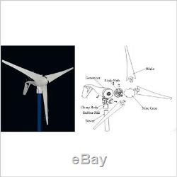 12V or 24VDC 3 Blades 400W Wind Turbine Generator with built-in Rectifier Module