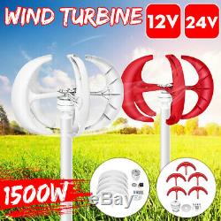 1500W 12V/24V Lanterns 5 Blades Wind Turbine Generators Vertical Axis+Controller