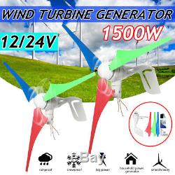 1500W Max Power Dc12/24v 3-Blade Wind Turbine Generator Charge Controller Light