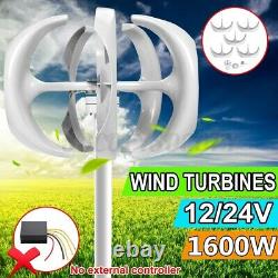 1600W DC12/24V 5 Blades Lantern Wind Turbine Generator Vertical Axis Windmill
