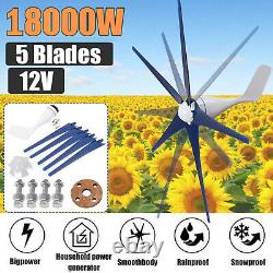 18000W Max Power 5 Blades DC 12V Wind Turbine Generator Kit with Charge Controller