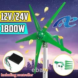 1800W 12V / 24V 5 Blades Wind Turbine Generator Kit Power Charge Controller