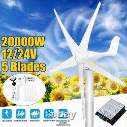 20000W Max Power 5 Blades 12/24V Wind Turbine Generator Kit with Charge Controller