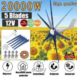 20000W Max Power 5 Blades DC 12V Wind Turbine Generator Kit with Charge Controller