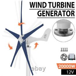 20000W Wind Turbine Generator DC 12V Charger Controller Windmill Power 5 Blades