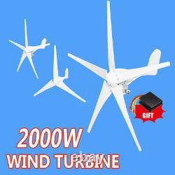 2000W Hybrid Wind Turbine Generator 3/5 Blades DC 12/24V Kit Charge Controller