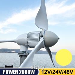 2000W Wind Turbine Kit Low Wind Speed Horizontal Wind Generator 24V 48V for Home