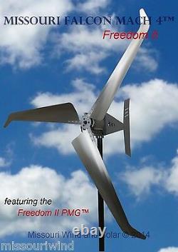 24 Volt 2000 Watt Missouri Falcon Mach 4 80.5 Inch Freedom II Wind Turbine