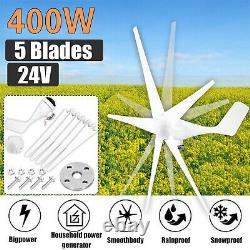 24V 5 Blades Wind Generator Turbine Power Controller Blades Charge Vertical Kit