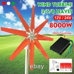 3/5/8 Blades 8000W Wind Turbine Generator Unit+DC 12/24V Power Charge Controller