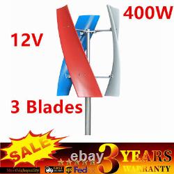 3-Blade Wind Turbine Generator Vertical Wind Power Device with Controller 12V 400W