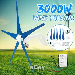3000W 12/24/48V 3/5 Blades Wind Turbines Generator Horizontal Charge Controller