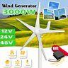 3000w 12v 24v Wind Turbine Generator Kit 5 Blades Charger Controller Home