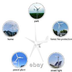 3000W 24V DC 5 Blades Wind Turbine Generator Kit with Charge Controller Grid Power