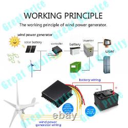 3000W 24V Wind Turbine Generator Kit 5 Blades With Charge Controller Home Power