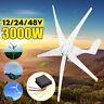 3000w 5 Blades Wind Turbine Generator 24v Charger Controller Home Power Energy