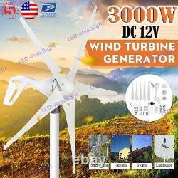 3000W Max Power 5 Blades DC 12V Wind Turbine Generator Kit W Charge Controller L