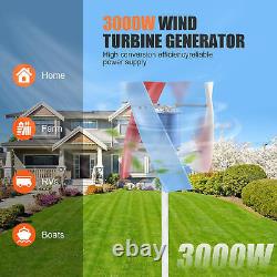 3000W Vertical Axis Wind Turbine Generator AC 12V Controller Home Windmill Kit