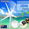 3000w Wind Turbine Generator 5 Blades 12/24/48v Charge Controller Power Inverter
