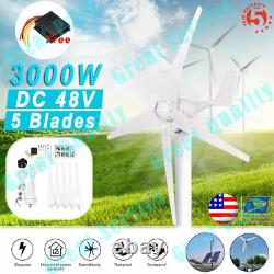 3000W Wind Turbine Generator Unit 5 Blades DC 48V With Power Charge Controller