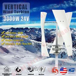 3000W Wind Turbine Generator Vertical Axies Windmill Charger Controller DC 24V