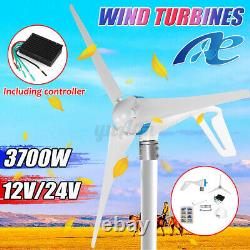 3700W 12/24V 3 Blades Wind Turbine Generator Charge Controller Home Power Kit
