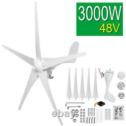 3KW 48V Wind Turbine Generator 5 Blades Charge Controller Electromagnet Windmill