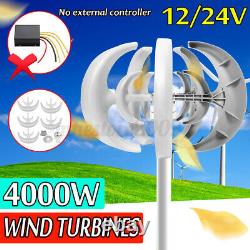 4000W 12V/24V 5 Blades Wind Turbine Generator Vertical Axis Clean Energy Powe