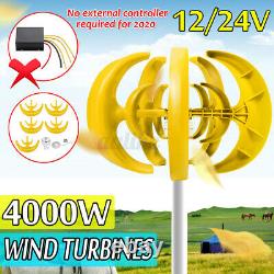 4000W 12V/24V Auto Wind Turbine Generator Lanterns Vertical Axis 5 Blades