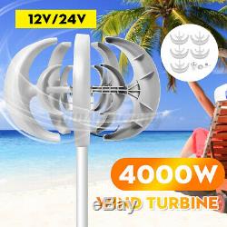 4000W 12V/24V 5 Blades Wind Turbine Generator Lantern Vertical Axis Clean