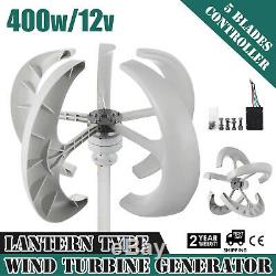 400W 12V White Lanterns Wind Turbine Generator USstock Effective Vertical Axis