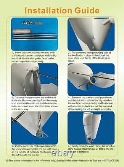 400W 2 Spiral Blades Helix Wind Turbine Generator Vertical Axis Wind Power DC12V