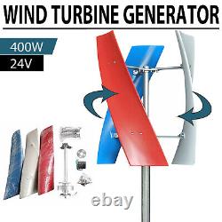400W 3-Blades Helix Wind Turbine Generator Vertical Axis Wind Power Set DC 24V