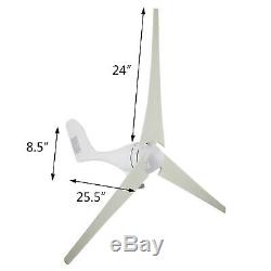 400W 3 Blades Wind Turbine Generator DC 12V Windmill Power Charge Controller USA